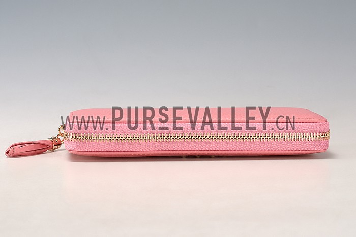 Gucci Soho Disco Studded Wallet Pink