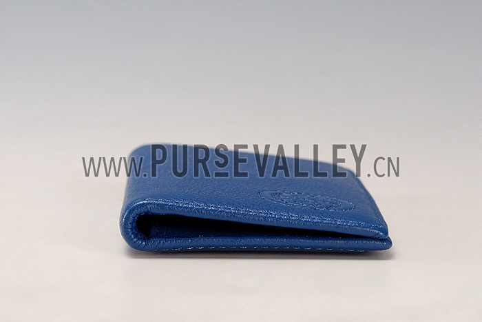 Gucci Long Wallet Blue Leather