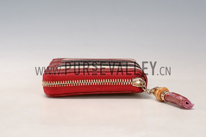 Gucci Vintage Web GG Canvas Wallet Red