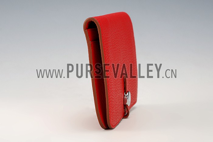 Hermes Dogon Wallet Red 18926640