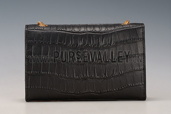 Saint Laurent Medium Tassel Crocodile Leather Clutch Bag Black