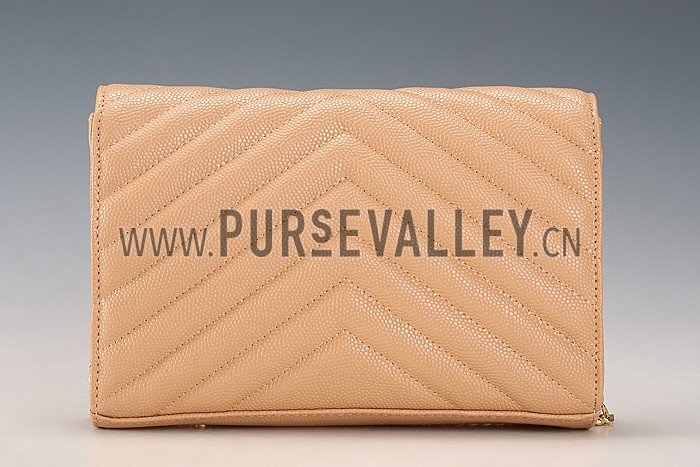 Saint Laurent Monogram Wallet On Chain Light Brown