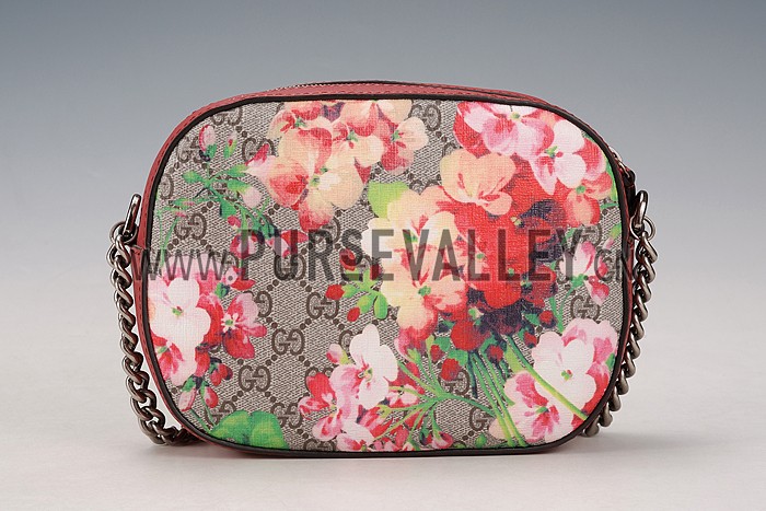 Gucci Blooms GG Supreme Canvas Mini Chain Bag Red