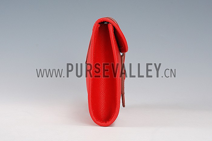 Hermes Jige Elan 29 Red Clutch 608014