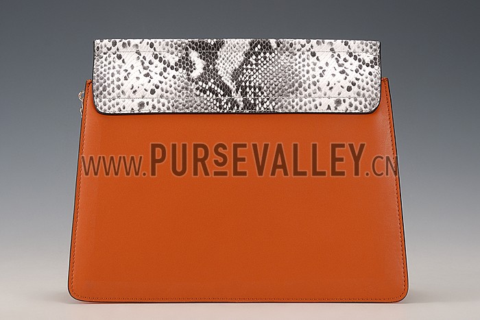 Chloe Faye Python Flap Tan Shoulder Bag