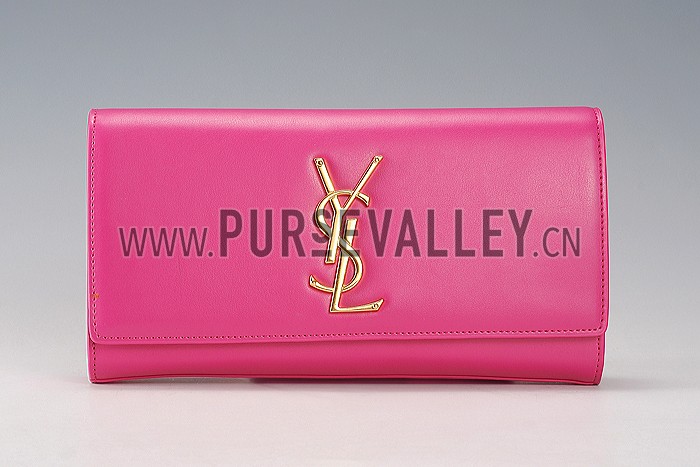 Saint Laurent Classic Monogram Clutch Fuchsia 608325
