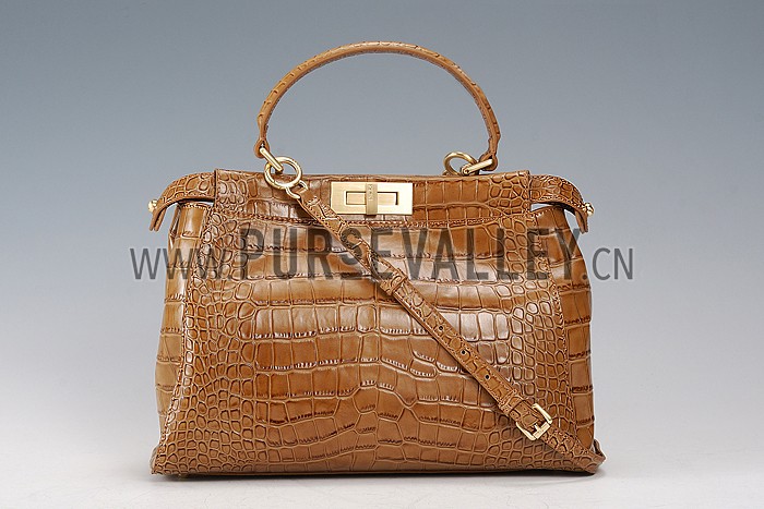 Fendi Small Peekaboo Tan Leather Bag 608303
