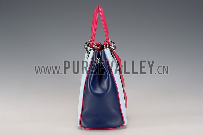 Diorissimo Medium Light Blue, Dark Blue and Rose Pink City Bag