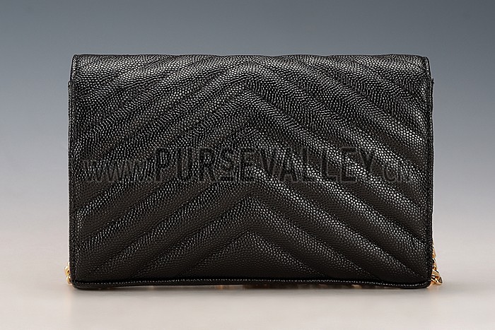 Saint Laurent Monogram Wallet On Chain Black