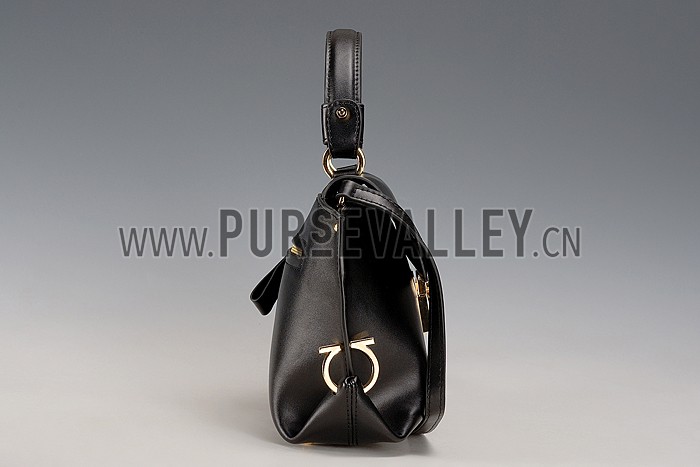 Salvatore Ferragamo Sofia Mini Leather Tote Black