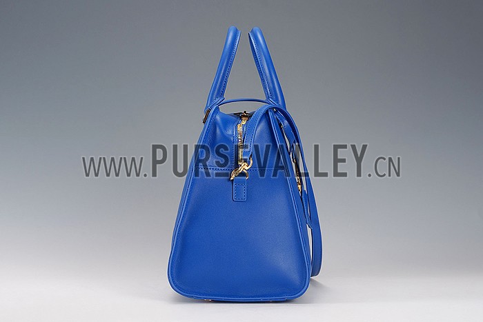 Saint Laurent Monogram Cabas Royal Blue Matelasse Leather Bag