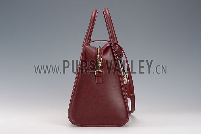 Saint Laurent Monogram Cabas Bordeaux Matelasse Leather Bag