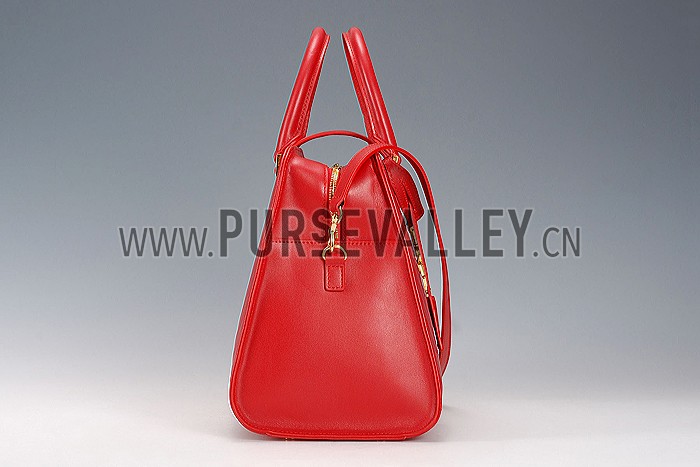 Saint Laurent Monogram Cabas Red Matelasse Leather Bag