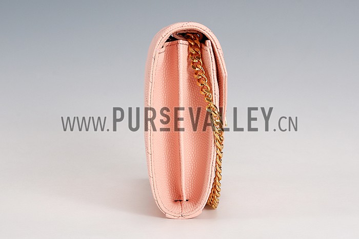 Saint Laurent Classic Monogramme Chain Wallet Pink