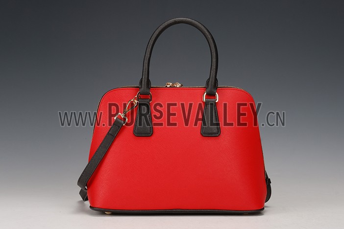 Prada Promenade Black And Red Crocodile Bag