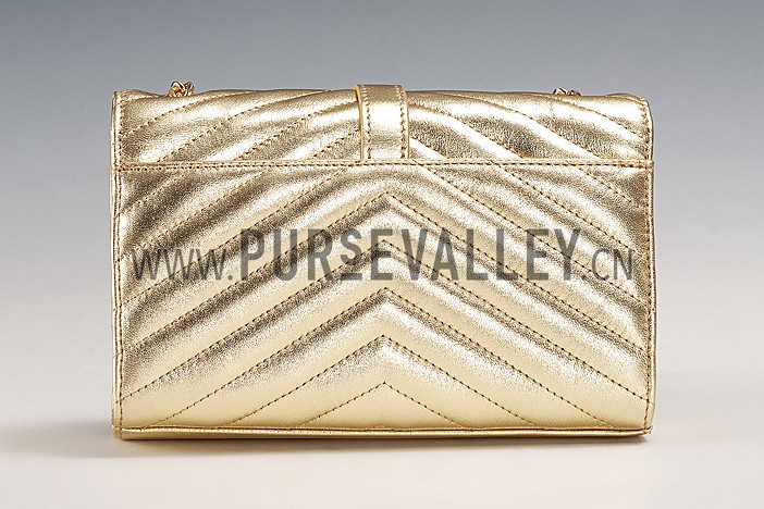 Saint Laurent Small Monogram Gold Bag