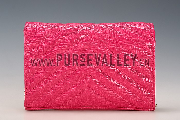 Saint Laurent Monogram Wallet On Chain Fuchsia