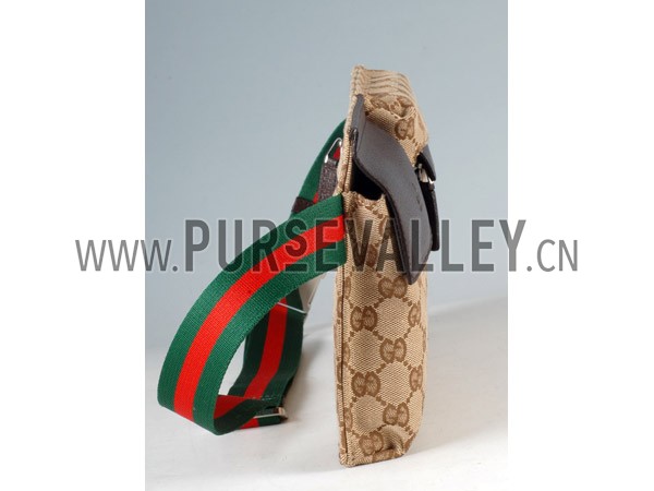 Gucci Belt Bag Brown With Web Strap