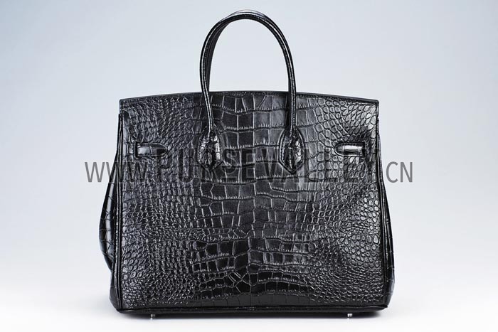 Hermes Birkin Bag Croc Black