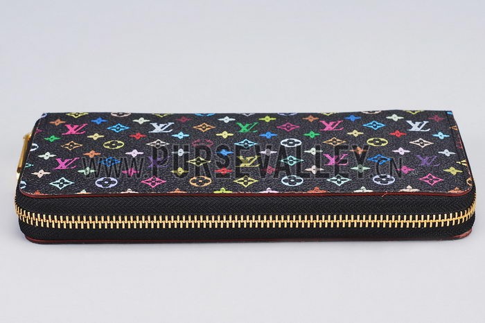 Louis Vuitton Zippy Wallet Black Murakami
