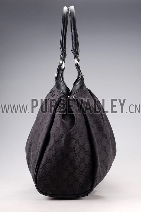 Gucci Sukey Large Tote Black Trim Black Fabric