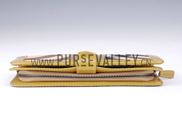 Burberry Nova Check Oversize Wallet Antique Yellow