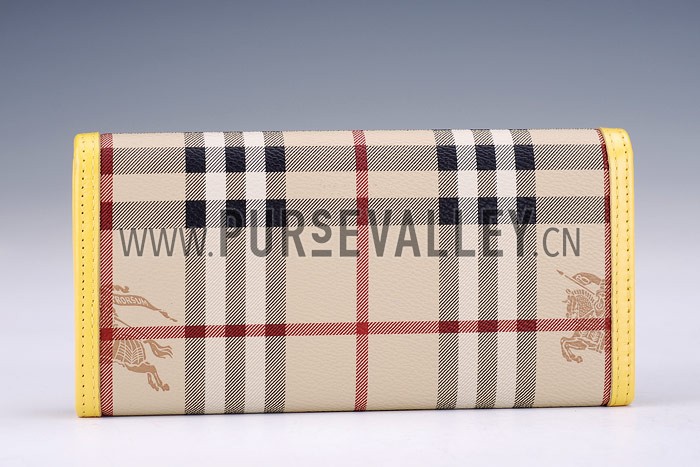 Burberry Haymarket Check Large Purse Yellow