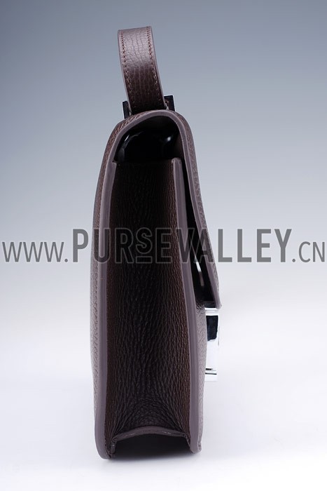 Hermes Constance Brown with Silver Buckle