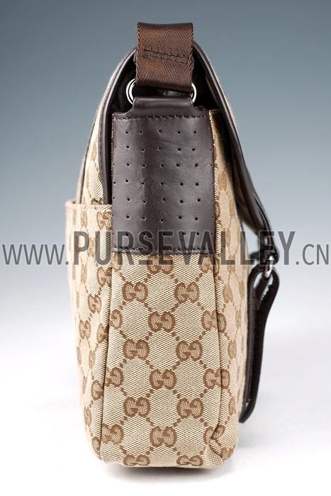 Gucci Monogram Canvas Messenger Bag