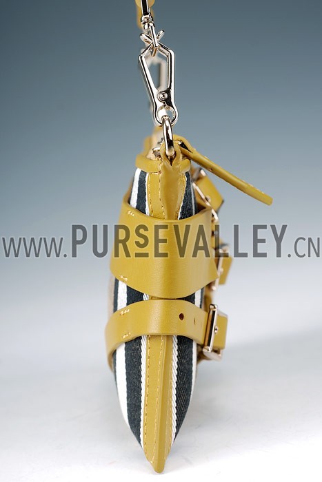 Burberry Small Bridle House Check Belted Clutch Yellow