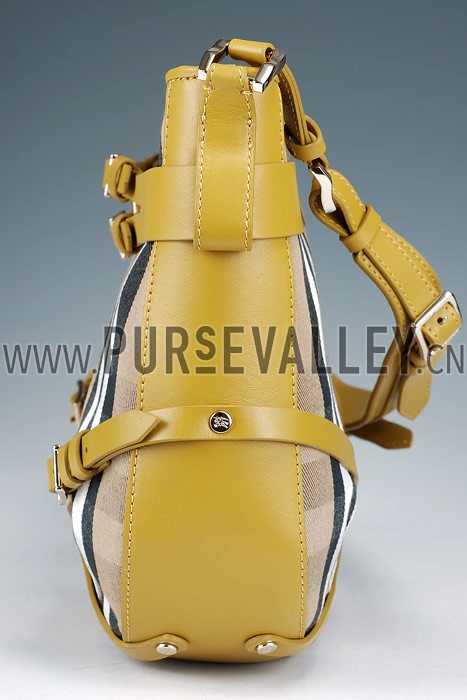 Burberry Smooth Bridle House Check Belted Bag Yellow