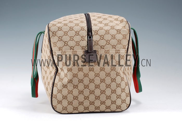 Gucci Medium Carry On Duffle Bag in Beige Monogram Canvas