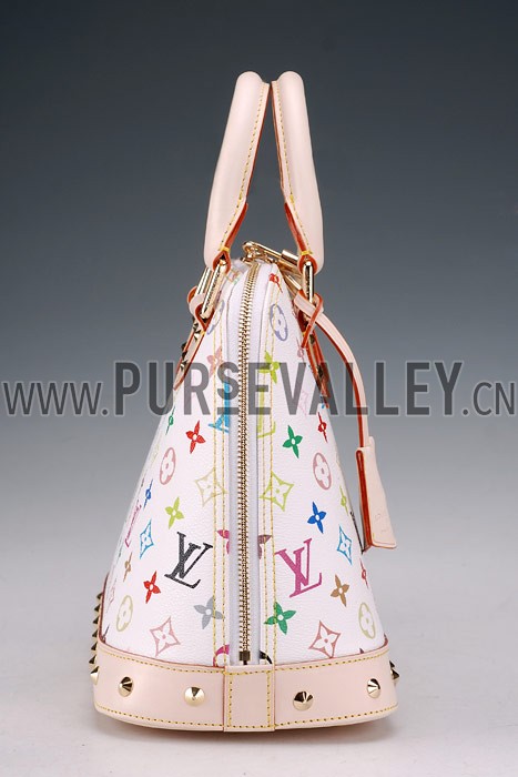 Louis Vuitton White Murakami Alma PM