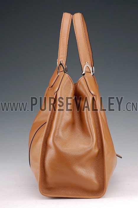 Gucci Soft Stirrup Tan Leather Large Shoulder Bag