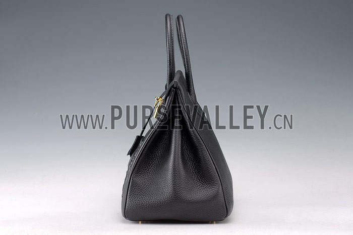 Hermes Birkin Horse Embossed Gold Hardware Tote Black