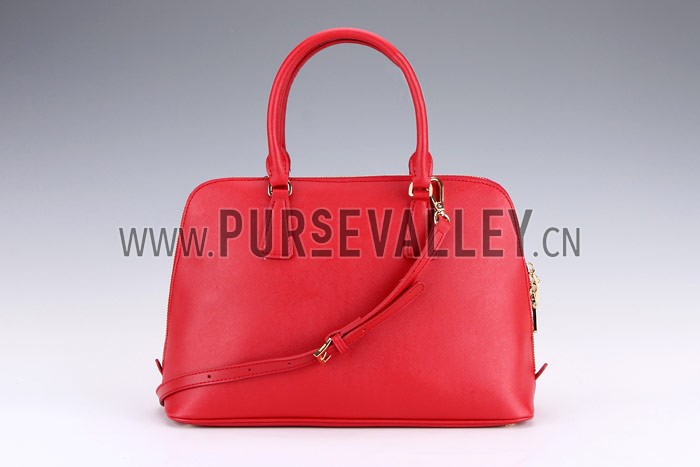 Prada Saffiano Medium Promenade Tote Red