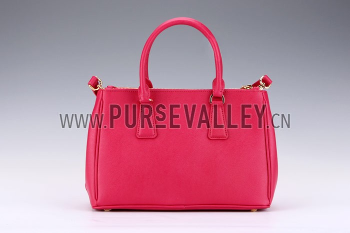 Prada Medium Saffiano Lux Top Handle Fuchsia