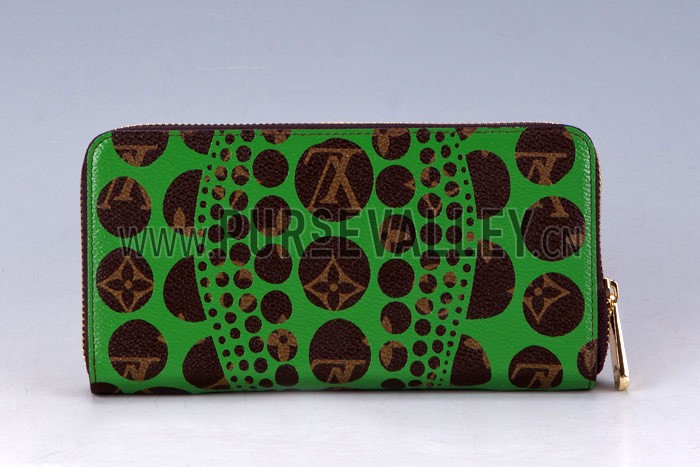 Louis Vuitton Zippy Long Wallet Yayoi Kusama Green
