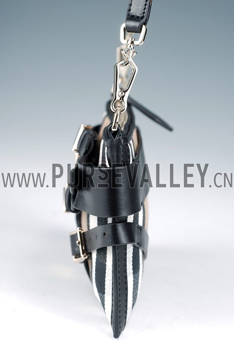 Burberry Small Bridle House Check Belted Clutch Black