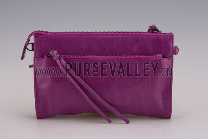 Balenciaga Giant Gold Envelope Wallet with Strap Purple