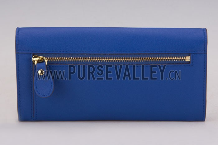 Chloe Elsie Long Wallet With Flap Bag Calfkin Blue