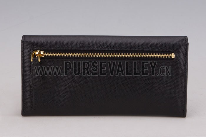 Prada Continental Wallet Black