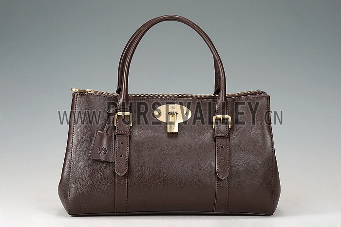 Mulberry Bayswater Double Zip Tote Chocolate 607706