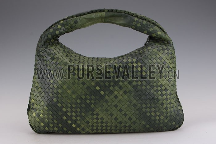 Bottega Veneta Intrecciato Nappa Hobo Bag Dark Green
