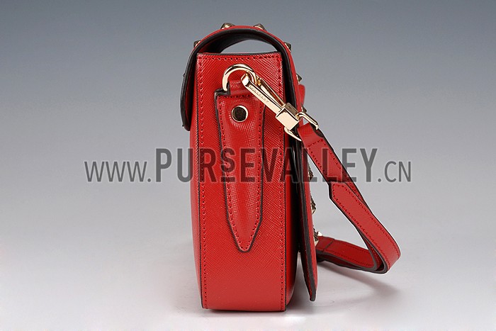 Burberry Studded Berkley Crossbody Bag Red 607788