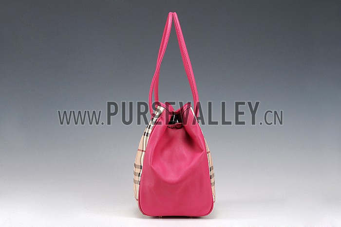 Burberry Small Haymarket Check Tote Bag Orange 607799