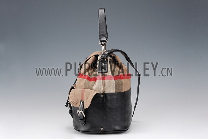 Burberry Large Canvas Check Backpack Black 607807