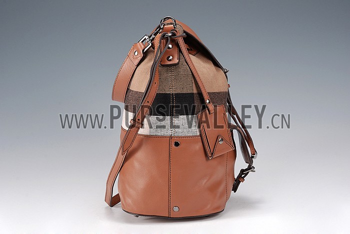 Burberry Medium Canvas Check Backpack Brown 607814