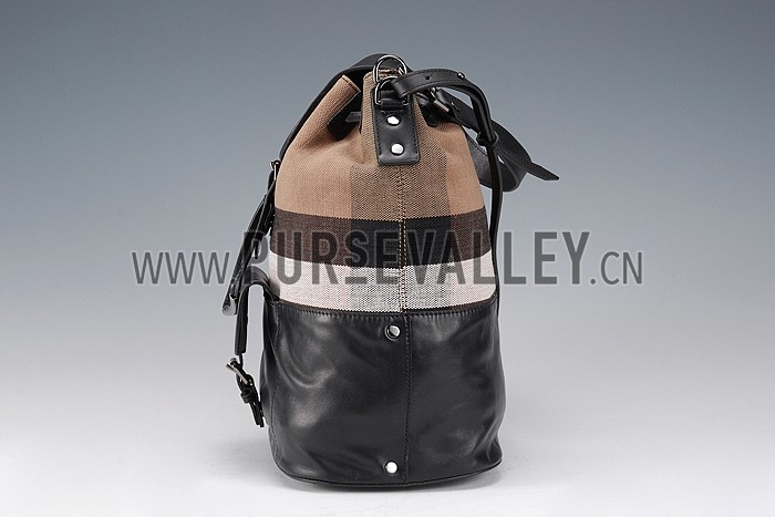 Burberry Medium Canvas Check Backpack Black 607815