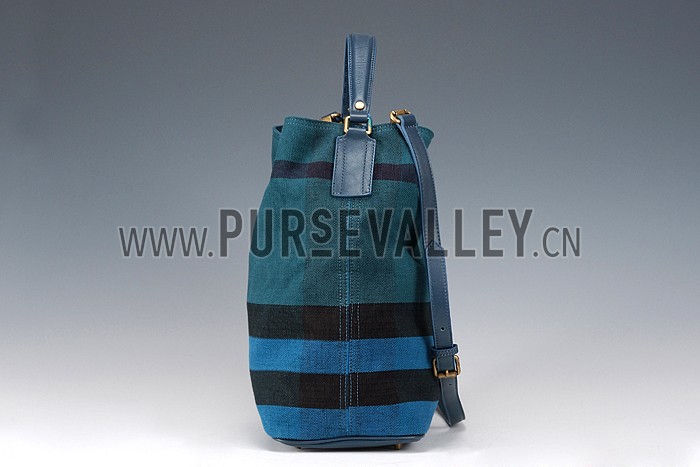 Burberry Medium Canvas Hobo Bag Light Blue 607820